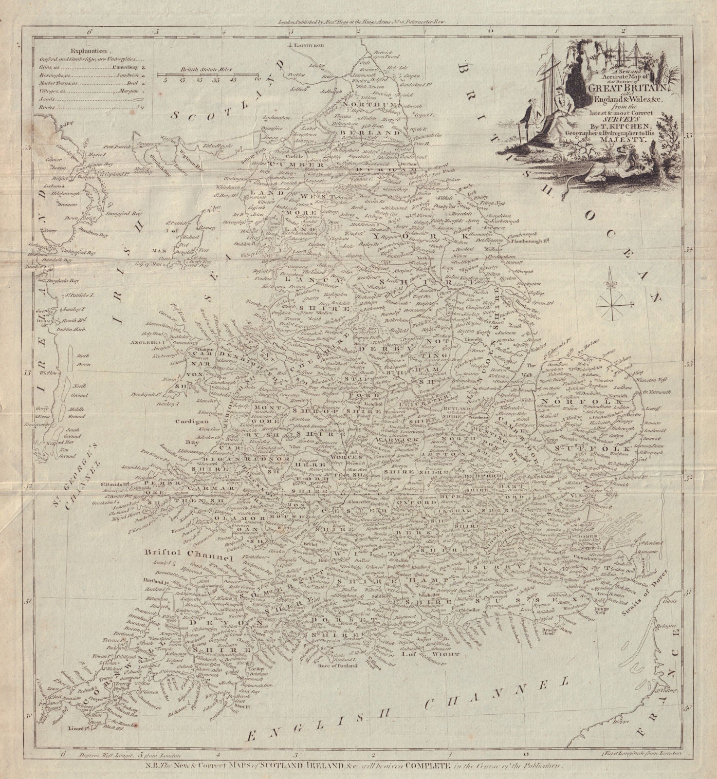 Map of that District of Great Britain called England & Wales. KITCHIN c1795